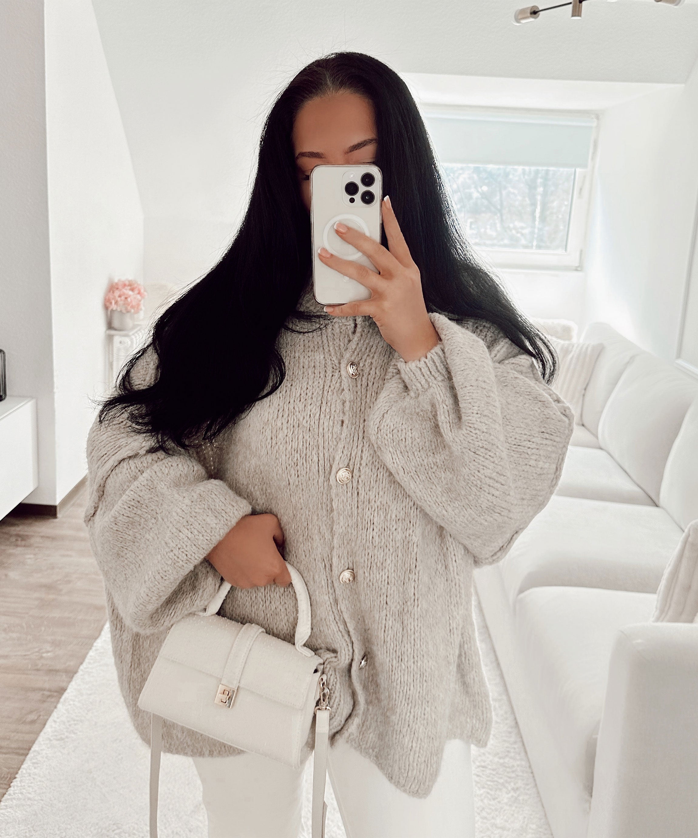 Damen Oversize Cardigan weich und warm für den Winter