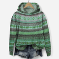 Damen Hoodie mit Ethno Muster im Retro Stil