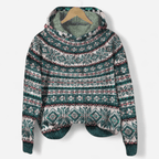 Damen Hoodie mit Ethno Muster im Retro Stil