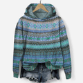 Damen Hoodie mit Ethno Muster im Retro Stil