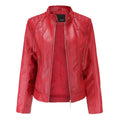 Damen Lederjacke mit Stehkragen und Reissverschluss