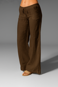 Damen weite Leinenhose mit Kordelzug für den Sommer