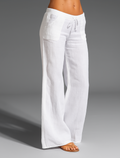 Damen weite Leinenhose mit Kordelzug für den Sommer