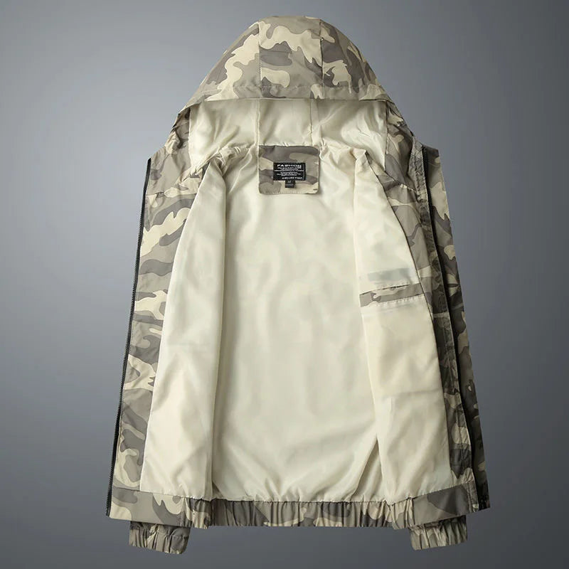 Herren Camouflage Jacke winddicht und warm gefüttert