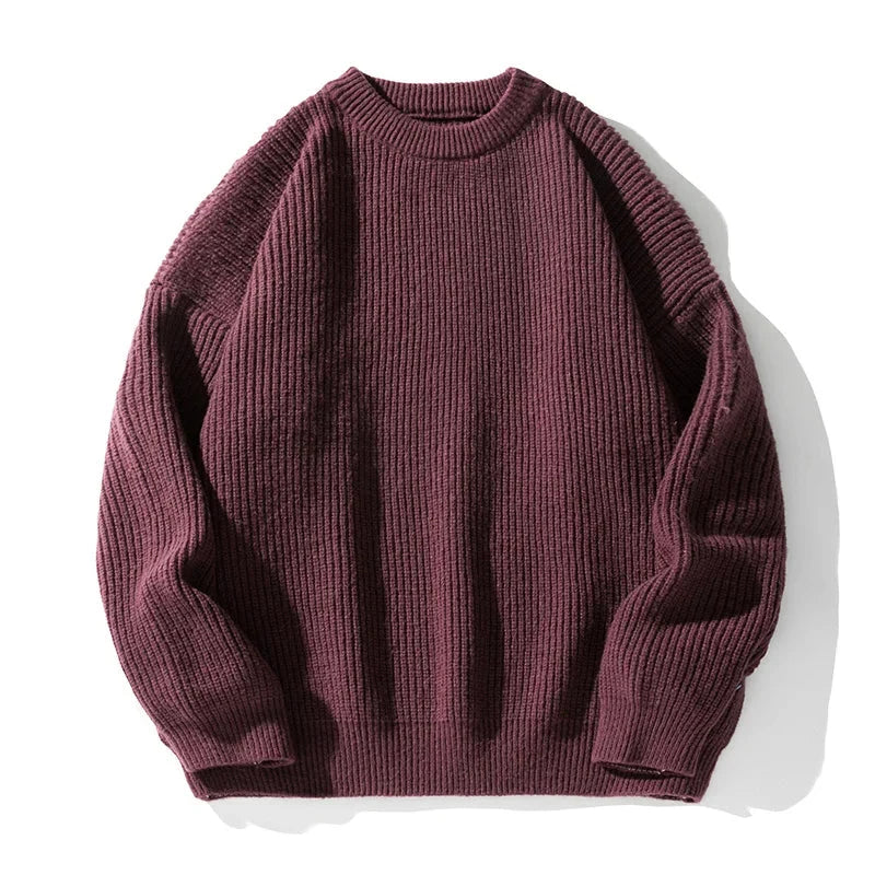 Damen Rippstrickpullover mit Rundhals