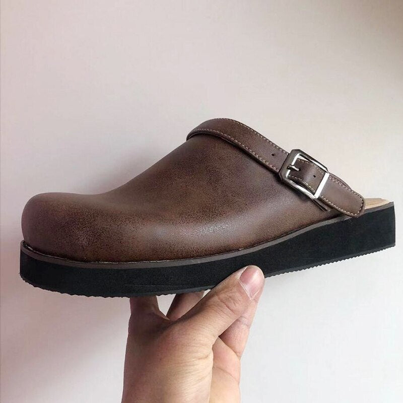 Orion Damen Leder Clogs mit orthopädischer Sohle