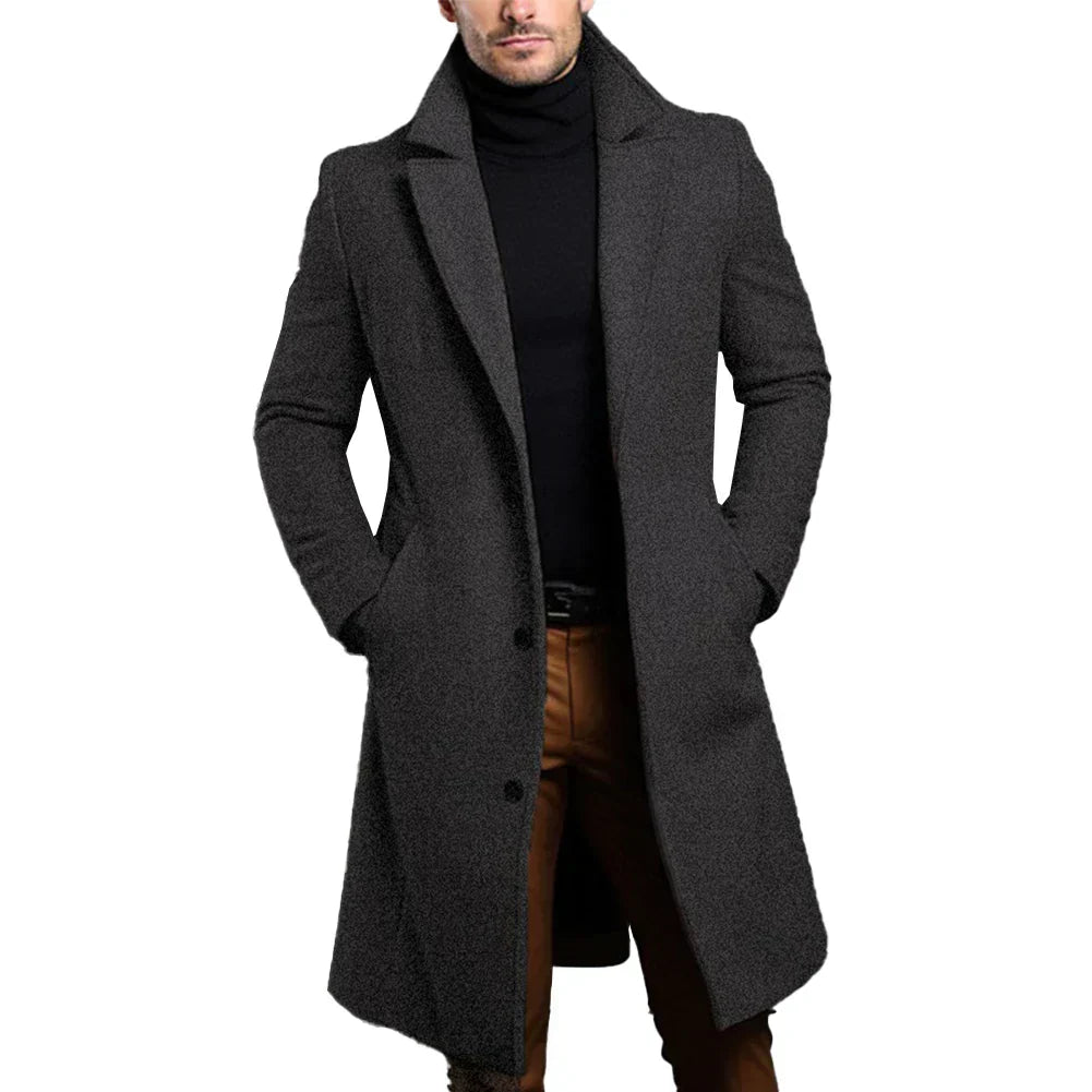 Herren langer Mantel im Slim Fit