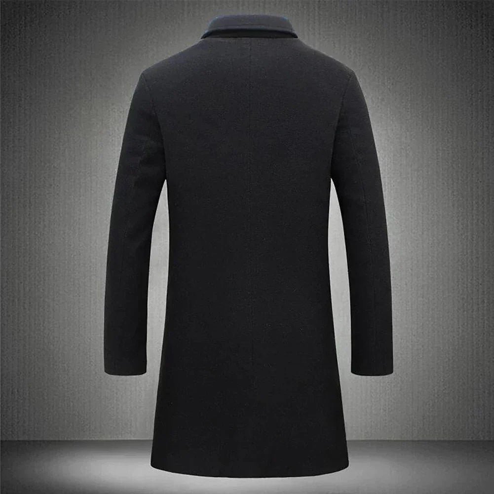 Herren langer Mantel im Slim Fit