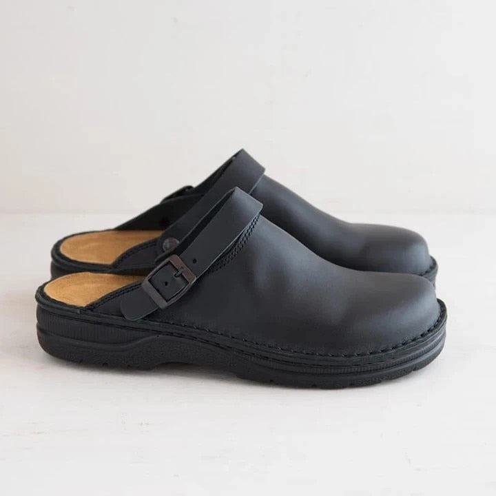 Orion Damen Leder Clogs mit orthopädischer Sohle