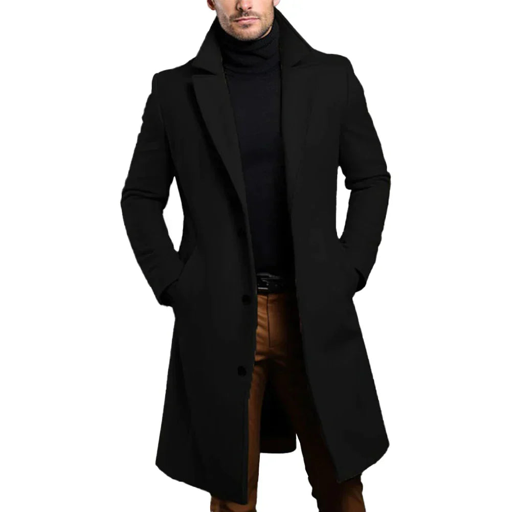 Herren langer Mantel im Slim Fit