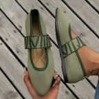 Damen Ballerinas mit Gummizug-Riemen