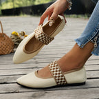 Damen Ballerinas mit Gummizug-Riemen