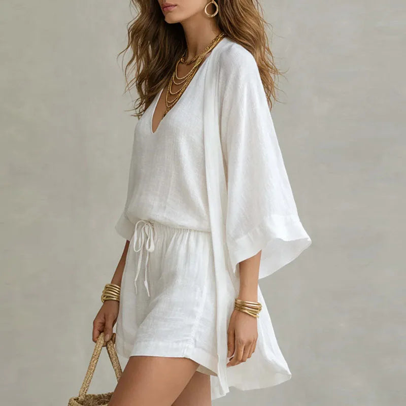 Claudia – 3-teiliges Linen-Koordinationsset