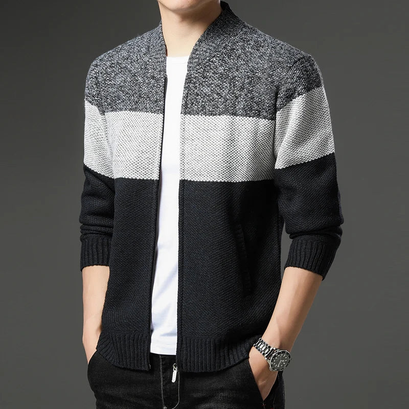 Herren Strickjacke mit Farbblock