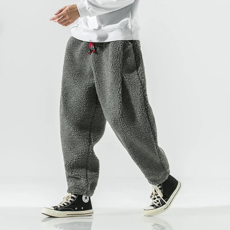 Herren kuschelige Fleece Jogginghose mit elastischem Bund