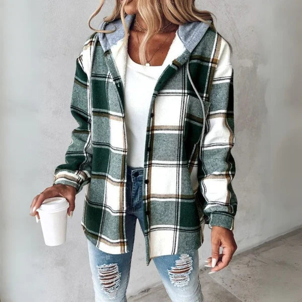 Kapuzenpullover Damen mit Knopfleiste