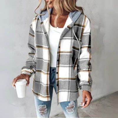 Kapuzenpullover Damen mit Knopfleiste