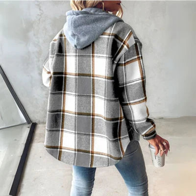 Kapuzenpullover Damen mit Knopfleiste