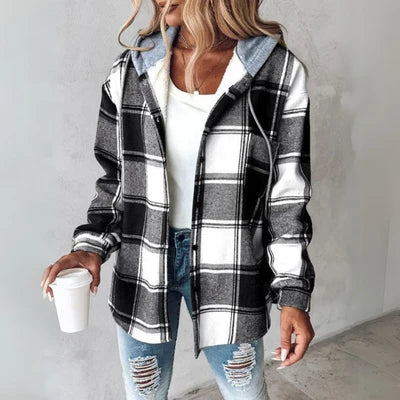 Kapuzenpullover Damen mit Knopfleiste