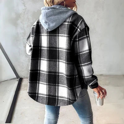 Kapuzenpullover Damen mit Knopfleiste
