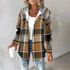 Kapuzenpullover Damen mit Knopfleiste