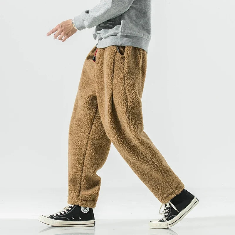 Herren kuschelige Fleece Jogginghose mit elastischem Bund