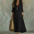 Damen Maxikleid mit Blumenstickerei