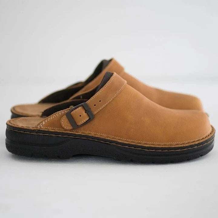 Orion Damen Leder Clogs mit orthopädischer Sohle