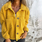 Damen kurze Jacke mit Reverskragen lässig für den Alltag
