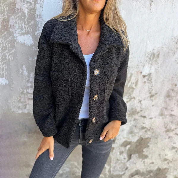 Damen kurze Jacke mit Reverskragen lässig für den Alltag