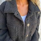 Damen kurze Jacke mit Reverskragen lässig für den Alltag