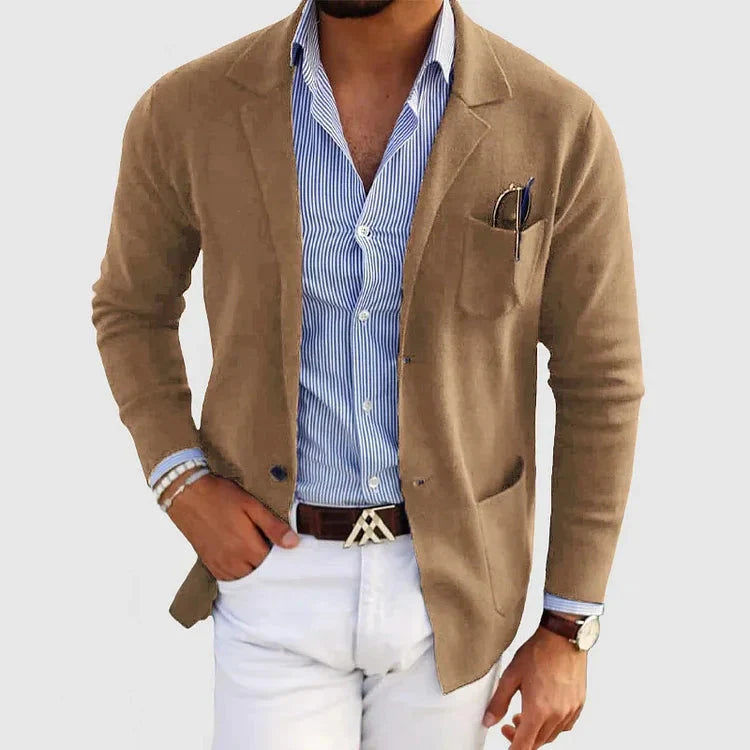 Herren Blazer mit Reverskragen und aufgesetzten Taschen