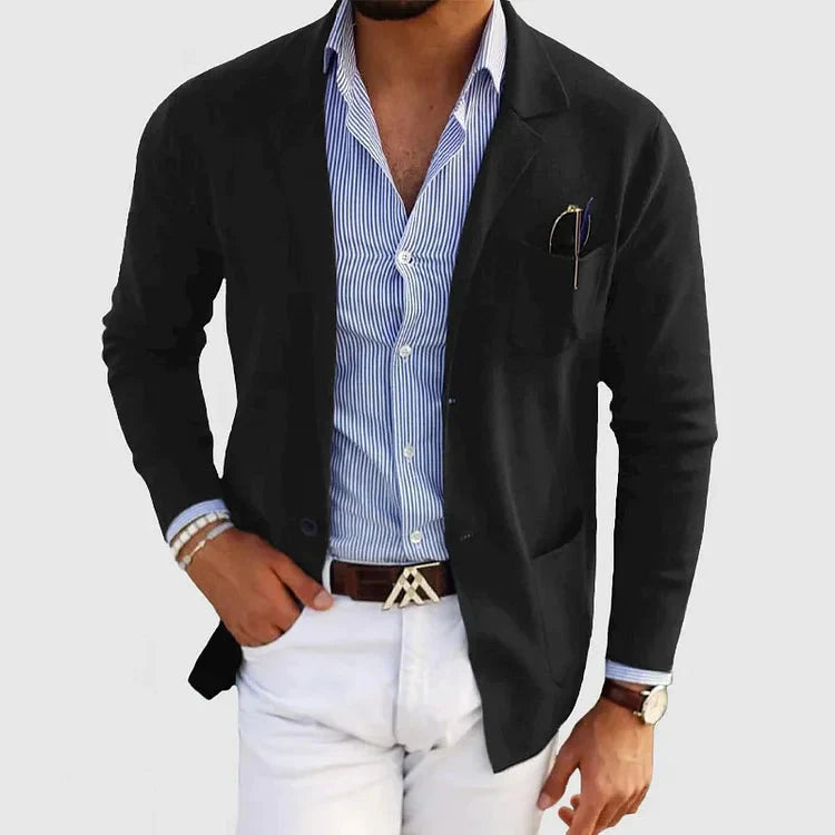Herren Blazer mit Reverskragen und aufgesetzten Taschen