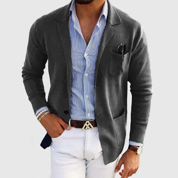 Herren Blazer mit Reverskragen und aufgesetzten Taschen
