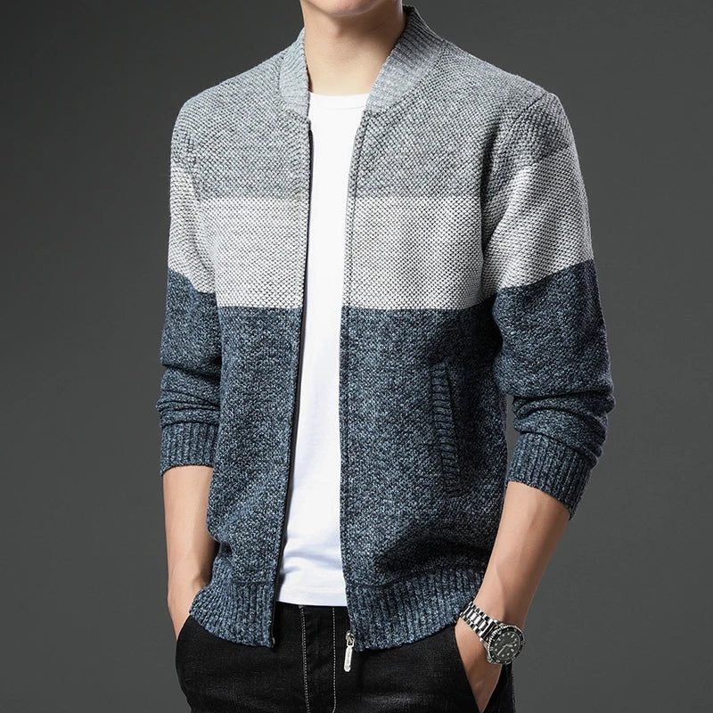 Herren Strickjacke mit Farbblock