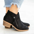 Stiefeletten Damen seitlicher Reißverschluss und Blockabsatz