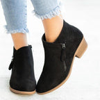 Stiefeletten Damen seitlicher Reißverschluss und Blockabsatz