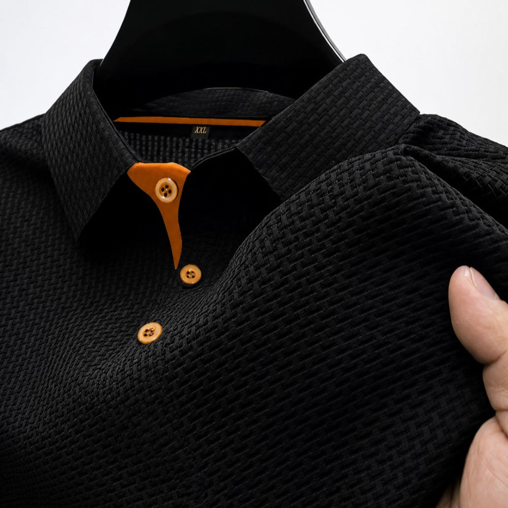 Herren Polohemd mit Strukturmuster