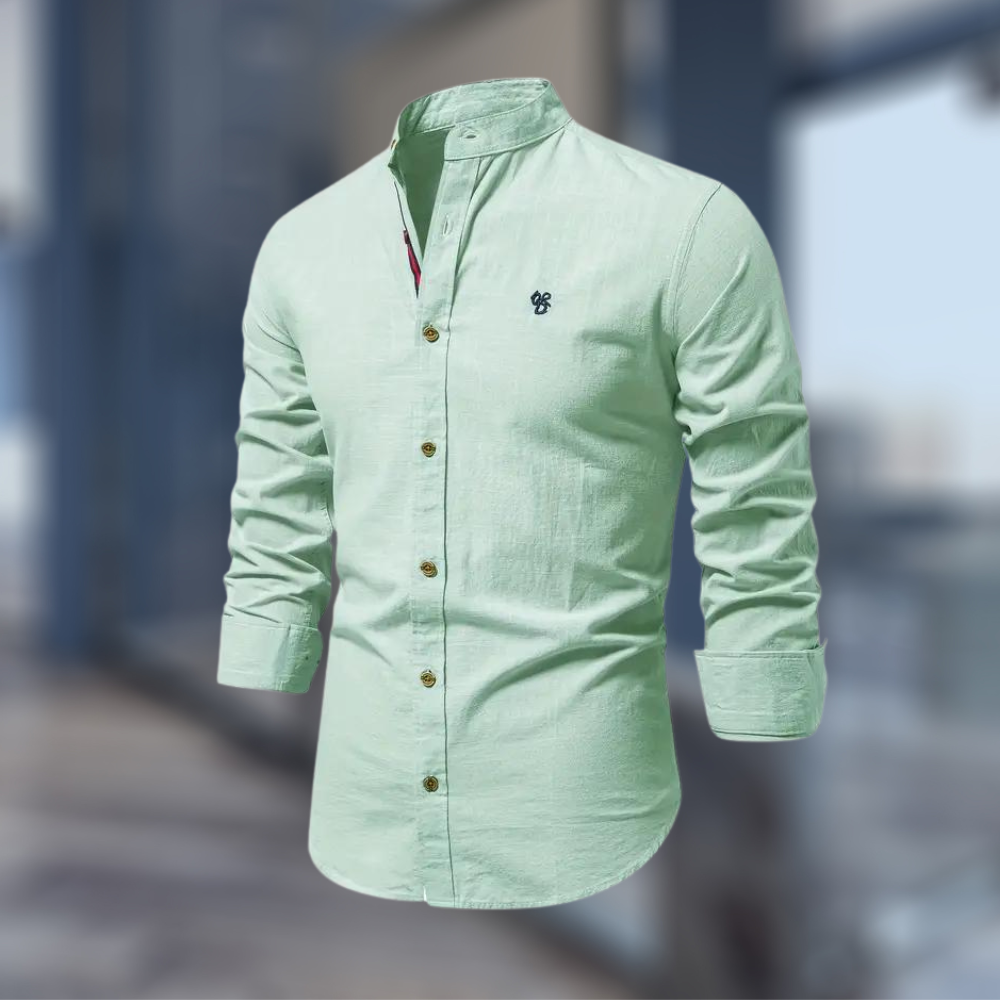 Herren Hemd mit Stehkragen im Slim Fit