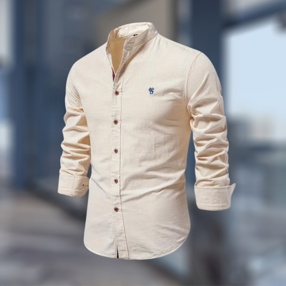 Herren Hemd mit Stehkragen im Slim Fit