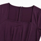 Damen Midikleid mit eckigem Ausschnitt