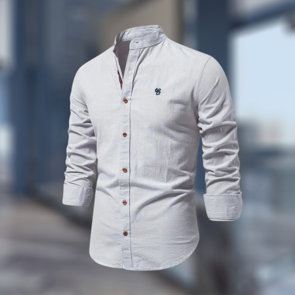Herren Hemd mit Stehkragen im Slim Fit