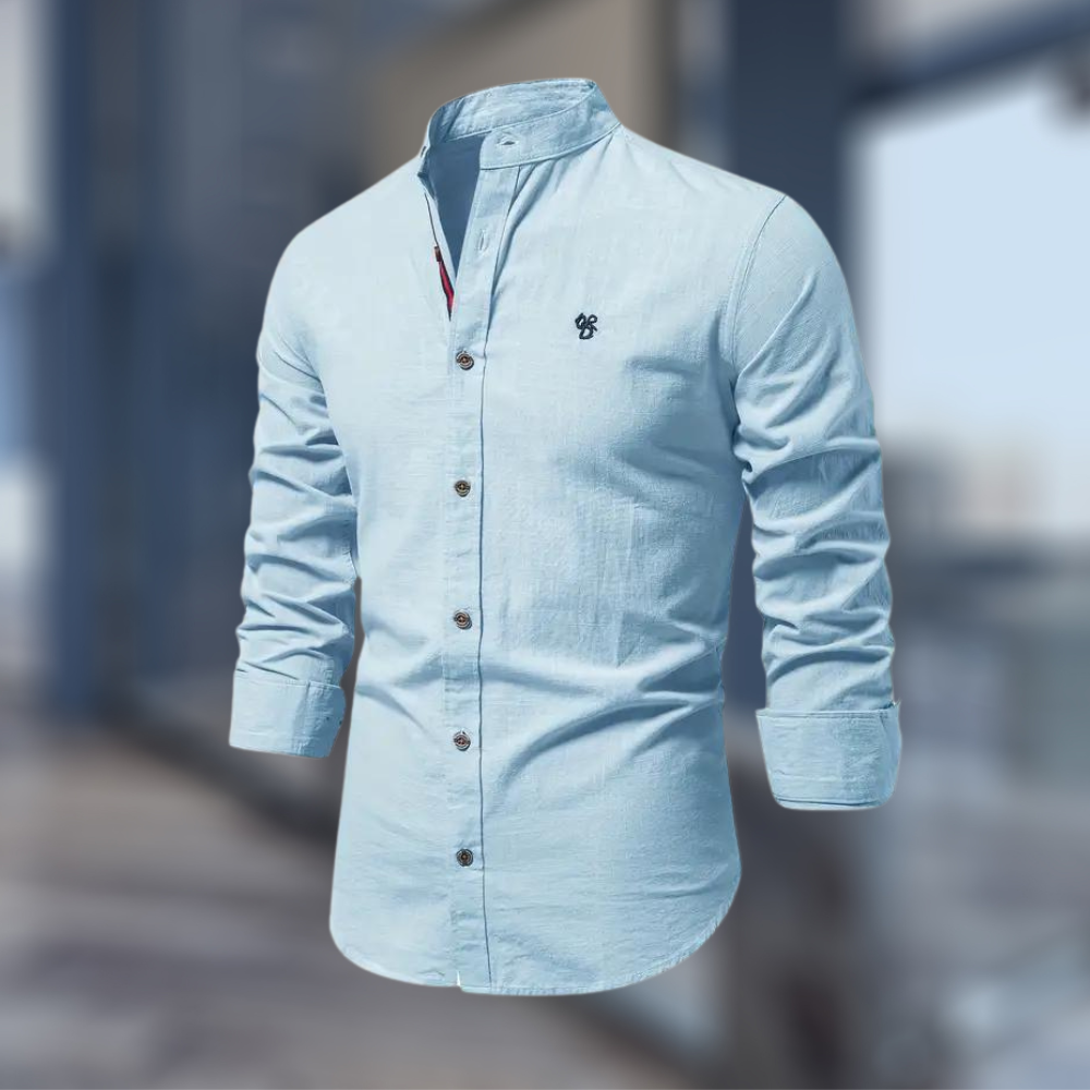 Herren Hemd mit Stehkragen im Slim Fit