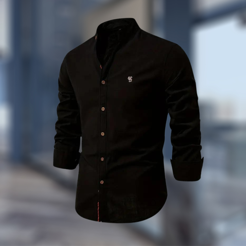 Herren Hemd mit Stehkragen im Slim Fit