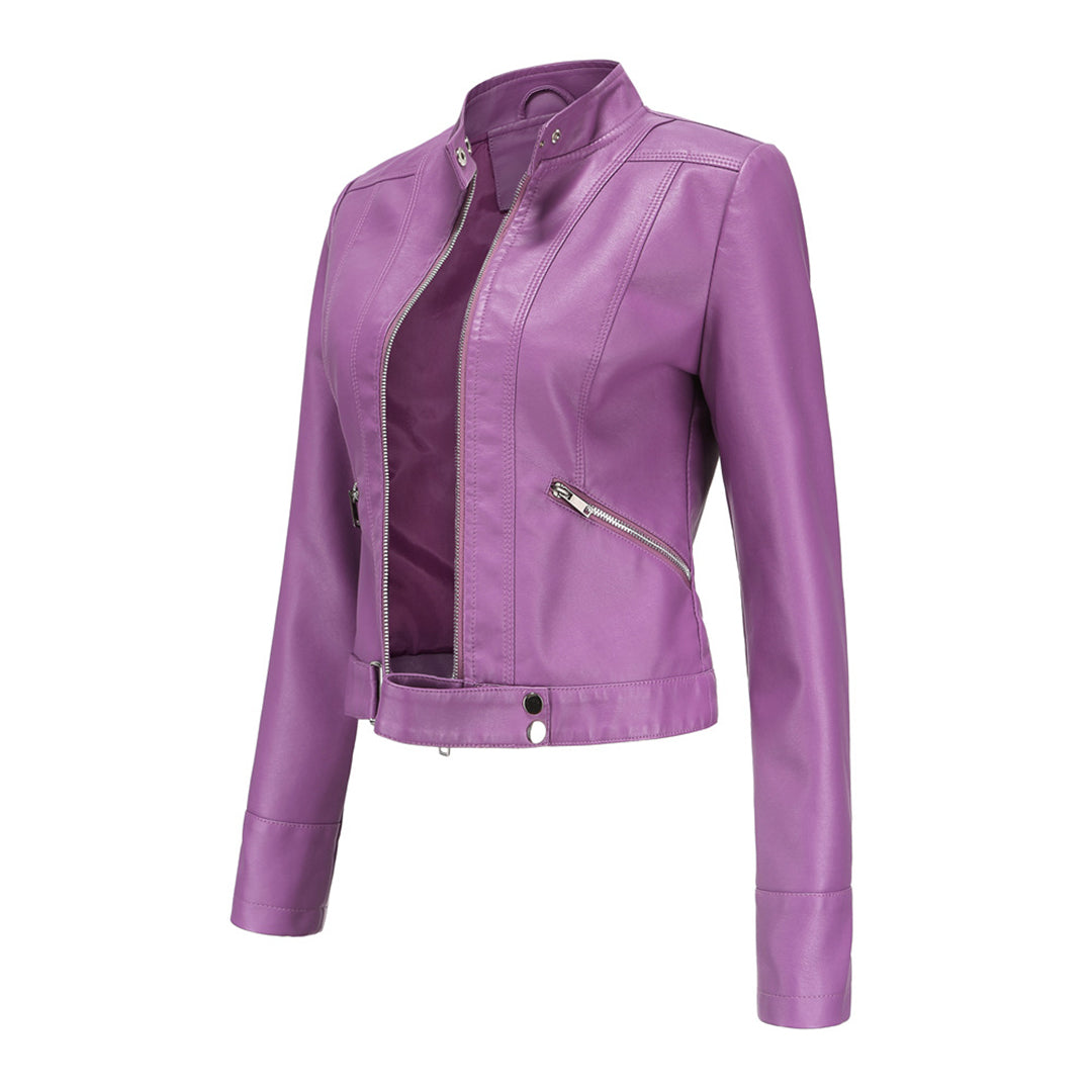 Damen Bikerjacke mit Stehkragen