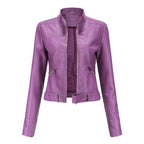 Damen Bikerjacke mit Stehkragen