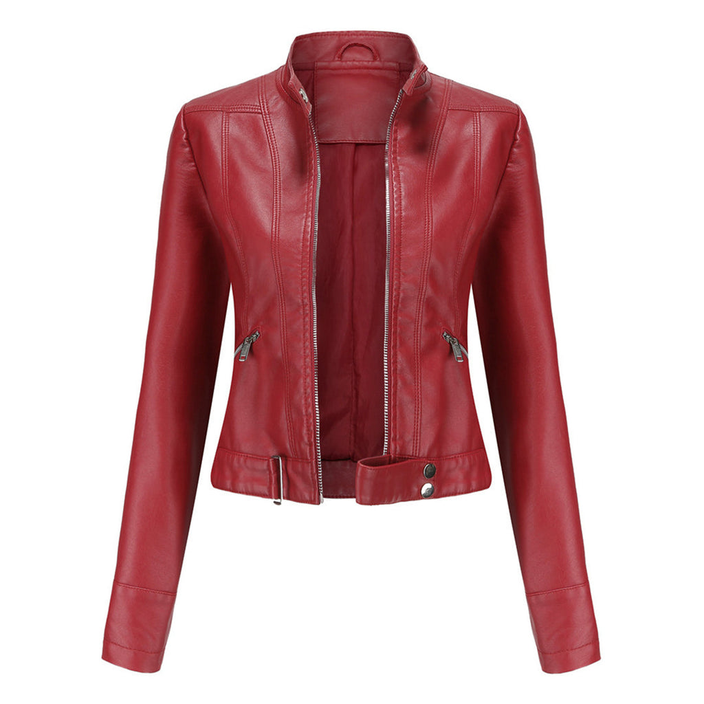 Damen Bikerjacke mit Stehkragen