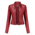 Damen Bikerjacke mit Stehkragen