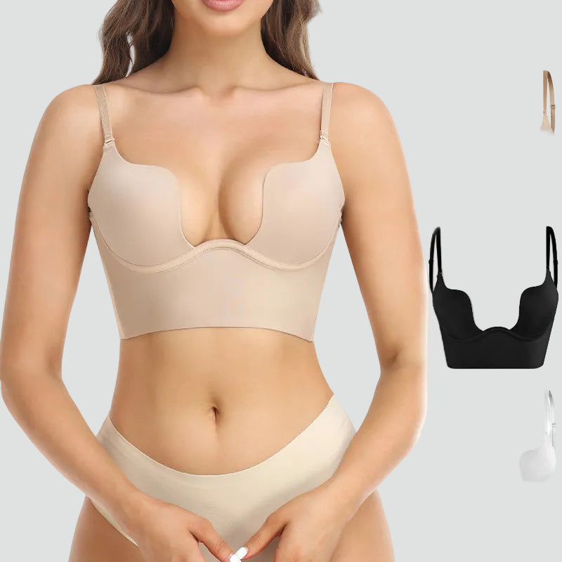 Damen BH Push Up mit transparenten Trägern