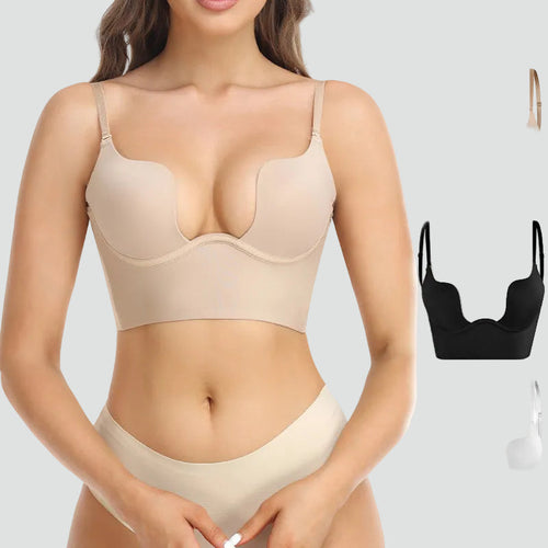 Damen BH Push Up mit transparenten Trägern